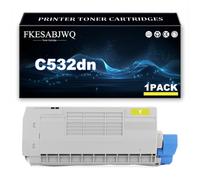 Cartuccia Toner C532dn, Compatibile 46490608 46490607 46490606 46490605 | per OKI C532dn C542dn MC573dn MC563dn Stampanti,Yellow-1 Pack