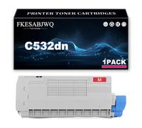Cartuccia Toner C532dn, Compatibile 46490608 46490607 46490606 46490605 | per OKI C532dn C542dn MC573dn MC563dn Stampanti,Magenta-1 Pack