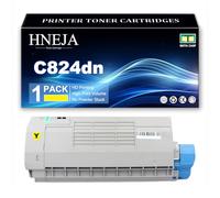 Cartuccia Toner C824dn, Cartucce Toner Compatibili 47095704 47095703 47095702 47095701 per OKI C824n C834nw C844dnw C824dn C834dnw C835dnw C835dnwt Stampante,Yellow-1 Pack