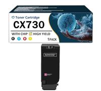 Cartuccia toner compatibile a 4 colori per Lexmark CX730, compatibile con stampanti laser CS730de CS735de CX730de CX735adse CX737adzse, nero giallo ciano magenta, con chip,Magenta-High Yield
