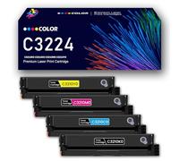 Cartuccia toner compatibile C3224 Sostituzione C3210K0 C3210C0 C3210Y0 C3210M0 per stampante Lexmark C3224 MC3224 C3224dw MC3224adwe MC3224dwe MC3224i MC3326adwe senza chip,4Color-1Pack