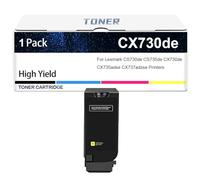 Cartuccia Toner Compatibile CX730de 71C20K0 71C20C0 71C20M0 71C20Y0 Per Stampanti Lexmark CS730de CS735de CX730de CX735adse CX737adzse, 5000 Pagine,Yellow-1 Set
