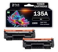 Cartuccia toner compatibile modello 135A W1350A 1500 pagine di ricambio per stampanti HP MFP M209dw M209dwe M234dw M234sdn M234sdne M234sdw M234dwe M234sdw, stampa nitida, 1500 pagine,Black-2PCS