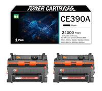 Cartuccia toner compatibile per HP CE390A, colore nero, compatibile con stampanti multifunzione HP LaserJet M4555 MFP M601 M601n M602n M602dn M602x M603 M603n.24000 pagine,24000Page-2PCS