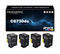 Cartuccia Toner Compatibile per Lexmark CS730de CS735de CX730de CX735adse | Cartucce Toner 71C20K0 71C20C0 71C20M0 71C20Y0 Compatibili CX737adzse,4 Colors-1 Pack