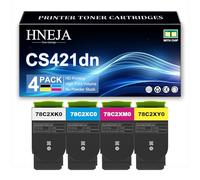 Cartuccia Toner CS421dn, Cartucce Toner Compatibili 78C2XK0 78C2XC0 78C2XM0 78C2XY0 per Lexmark CS421dn CX421adn CS521dn CX522ade CS622de CX622ade CX625adhe Stampanti,4 Colors-1 Pack
