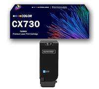 Cartuccia toner CX730 compatibile con Lexmark 71C20K0 71C20C0 71C20M0 71C20Y0. Set toner per stampanti Lexmark CS730de, CS735de, CX730de, CX735adse, CX737adzse, 5000 pagine,Cyan-1Pack