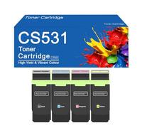 Cartuccia Toner di Ricambio CS531 per stampanti Lexmark CS531, CS531dw, CX532adwe, CS632dw, CX635adwe - Alta Resa (3000 Pagine),CS531-4Color