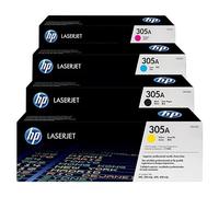Cartuccia toner HP 305A Originale CE410A / CE411A / CE412A / CE413A Confezione da 4 Nero, Ciano, Giallo, Magenta Compatibile con stampanti Laserjet Pro 400 MPF M425dn, M425dw, M425nw