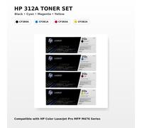 Cartuccia toner HP 312A set 4 colori originale (CF380A-CF381A-CF382A-CF383A)