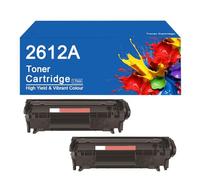 Cartuccia toner nero Q2612A ad alta capacità compatibile con stampanti HP Laserjet M1005mfp M1319f 3015 3020 3030 3050 3052 3055, stampa nitida,Q2612A-2Set