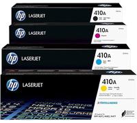 Cartuccia toner originale HP 410A CF410A, CF411A, CF412A, CF413A Confezione da 4 Nero, Ciano, Giallo, Magenta per HP Color Pro M452, MFP M377, M477.