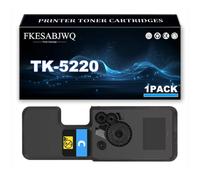 Cartuccia Toner TK-5220, Cartucce Toner TK-5220K TK-5220C TK-5220M TK-5220Y per Kyocera ECOSYS M5521cdn M5521cdw P5021cdn P5021cdw Stampante,Cyan-1 Pack