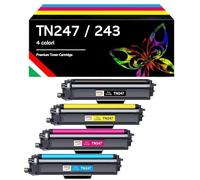 Cartuccia toner TN247 TN243CMYK Compatibile per Brother TN-243 Multipack TN-243CMYK DCP-L3550CDW MFC-L3730CDN MFC-L3750CDW HL-L3210CW HL-L3230CDW (Nero,Ciano,Giallo,Magenta confezione da 4)