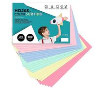 Cartulina de Colores, Cartulina A4 Colores Surtidos Pastel, Folios de Colores 180gr para Manualidades, Imprimir Documentos y Diseños Creativos, Folios de Colores A4 · m-office (x100 Surtido Pastel)