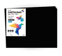 Cartulina de Colores, Cartulina Grande 50x65 cm de Colores Claros e Intensos, Cartulinas de Colores 180gr para Manualidades, Diseños Creativos y Proyectos de Arte · m-office (x50 hojas, negro)