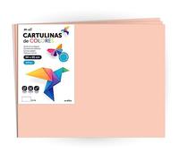 Cartulina de Colores, Cartulina Grande 50x65 cm de Colores Claros e Intensos, Cartulinas de Colores 180gr para Manualidades, Diseños Creativos y Proyectos de Arte · m-office (x25 hojas, salmon)