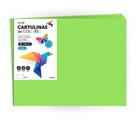 Cartulina de Colores, Cartulina Grande 50x65 cm de Colores Claros e Intensos, Cartulinas de Colores 180gr para Manualidades, Diseños Creativos y Proyectos de Arte · m-office (x250 hojas, verde)