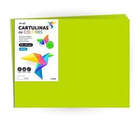 Cartulina de Colores, Cartulina Grande 50x65 cm de Colores Fluor, Cartulinas de Colores Fluor 180gr para Manualidades, Diseños Creativos y Proyectos de Arte · m-office (x50 hojas, verde fluor)