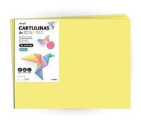 Cartulina de Colores, Cartulina Grande 50x65 cm de Colores Pastel, Cartulinas de Colores Pastel 180gr para Manualidades, Diseños Creativos y Proyectos de Arte · m-office (x250 hojas, amarillo)