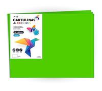 Cartulina de Colores, Cartulina Grande 50x65cm Colores Claros e Intensos, Cartulinas de Colores 180gr para Manualidades, Diseños Creativos y Proyectos de Arte · m-office (x250 hojas, verde fuerte)