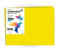 Cartulina de Colores, Cartulina Grande 50x65cm Colores Claros e Intensos, Cartulinas de Colores 180gr para Manualidades, Diseños Creativos y Proyectos de Arte · m-office (x50 hojas, amarillo fuerte)