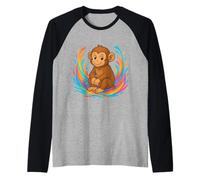 Cartunato Simpatico Di Cartoni Animati Con Turbini Colorati Maglia con Maniche Raglan