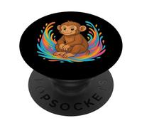 Cartunato Simpatico Di Cartoni Animati Con Turbini Colorati PopSockets PopGrip Adesivo