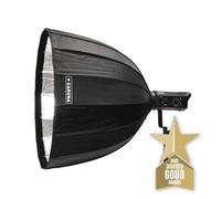 Caruba Deep Parabolic Softbox 120 cm, perfetto per ritratti, illuminazione uniforme e morbida, diametro 120 cm, profondità 80 cm, con 2 diffusori