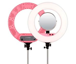 Caruba Luce anulare Vlogger 18 pollici LED set Economia con borsa rosa