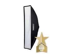 Caruba Quick Assembly Matte Silver Strip Softbox 30 x 140 cm - Softlight professionale per modelli e prodotti - Bowen S Mount - Deflettore da 15 cm