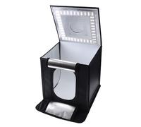 Caruba Studio fotografico portatile a LED, 50 x 50 x 50 x 50 cm, versatile mini studio con LED dimmerabile, 4 sfondi e foulard diffusione
