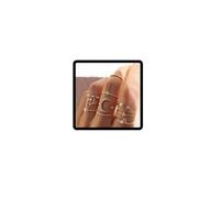Carufin Crystal Snake Anelli Set Vintage Butterfly Stackable Joint Finger Anelli Rettile Serpente Band Gioielli per le Donne Ragazze (Oro C)