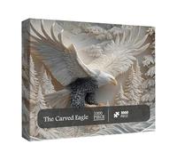 Carved Eagle Puzzle - Majestic Bald Eagle Challenging Jigsaw | Animal Puzzle Game For Adults Women Men, Family Bonding Social Activity Home Decor, Precision Cut