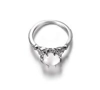 Carved Leaf Ring Exquisite Round Cut Cat Eye Shaped Stone Engament Wedding Ring Band Size Nice processing