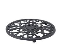 Carved Trivet Mat Iron Round Shape Vintage Pattern Multifunctional Modern Kitchen Trivet