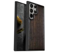 Carveit Cover Compatibile per Samsung S24 Ultra Custodia [Unico Estetico Lnciso a laser] Robusto Antiurto TPU per Galaxy S24 Ultra 5G Case (Legno nero-Il Linguaggio Dell'Universo)