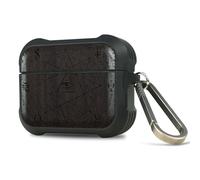 Carveit Custodia Compatibile con AirPods Pro 2/1 Gen Cover, Premium protettiva antiurto, Retro in Legno e Telaio in TPU, con titanio Moschettone (Legno nero-Occhio che tutto vede)