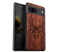 Carveit Custodia Compatibile con Google Pixel 8 Case Antiurto con Protezione in Legno Cover per Pixel 8 Custodia Paraurti Robusto TPU (Rosea-Dominio di Ragnatele)