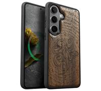 Carveit Custodia Compatibile Magsafe per Galaxy S26 Case, Legno Cover avec Magnetico per Samsung S26 Custodia Paraurti Robusto TPU (Noce-Octopus del Manoscritto)