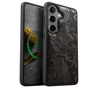 Carveit Custodia Compatibile Magsafe per Galaxy S26 Case, Legno Cover avec Magnetico per Samsung S26 Custodia Paraurti Robusto TPU (Legno nero-Feroce Scontro Mitico)