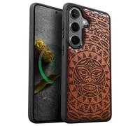 Carveit Custodia Compatibile Magsafe per Galaxy S26 Plus Case, Legno Cover avec Magnetico per Samsung S26 Plus Custodia Paraurti Robusto TPU (Rosea-Maori Moko Mandala)