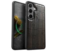 Carveit Custodia Compatibile Magsafe per Galaxy S26 Plus Case, Legno Cover avec Magnetico per Samsung S26 Plus Custodia Paraurti Robusto TPU (Legno nero-Pergamena del Mistero)