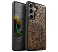 Carveit Custodia Compatibile Magsafe per Galaxy S26 Plus Case, Legno Cover avec Magnetico per Samsung S26 Plus Custodia Paraurti Robusto TPU (Noce-Maori Moko Mandala)
