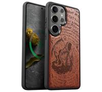 Carveit Custodia Compatibile Magsafe per Galaxy S26 Ultra Case, Legno Cover avec Magnetico per Samsung S26 Ultra Custodia Paraurti Robusto TPU (Rosea-Il Senso Muth di Scolpiti)