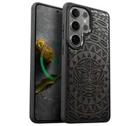 Carveit Custodia Compatibile Magsafe per Galaxy S26 Ultra Case, Legno Cover avec Magnetico per Samsung S26 Ultra Custodia Paraurti Robusto TPU (Legno nero-Maori Moko Mandala)