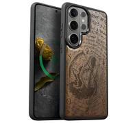 Carveit Custodia Compatibile Magsafe per Galaxy S26 Ultra Case, Legno Cover avec Magnetico per Samsung S26 Ultra Custodia Paraurti Robusto TPU (Noce-Il Senso Muth di Scolpiti)