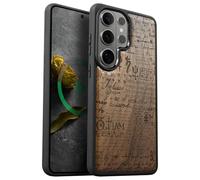 Carveit Custodia Compatibile Magsafe per Galaxy S26 Ultra Case, Legno Cover avec Magnetico per Samsung S26 Ultra Custodia Paraurti Robusto TPU (Noce-Pergamena del Mistero)