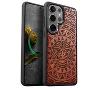 Carveit Custodia Compatibile Magsafe per Galaxy S26 Ultra Case, Legno Cover avec Magnetico per Samsung S26 Ultra Custodia Paraurti Robusto TPU (Rosea-Maori Moko Mandala)