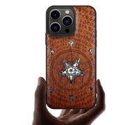 Carveit Custodia Compatibile MagSafe per iPhone 13 Pro Cover, Incisione in Legno e intarsio di cozze per Apple 13 Pro Custodia Magnetico Case (Rosea Legno-Sussurro dell'Abisso)